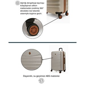 2'li Valiz Seti Büyük Boy - Kabin Boy Vizon-taba 1168