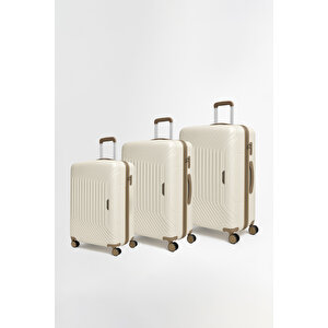 Benetton 3'lü Set Büyük Orta Ve Kabin Boy %100 Polipropilen Valiz 14bnt8001