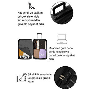 2'li Valiz Seti Büyük Boy - Orta Boy Siyah-siyah 1168-