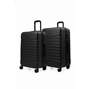 2'li Valiz Seti Büyük Boy - Orta Boy Siyah-siyah 1168-