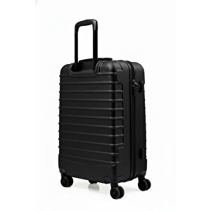 2'li Valiz Seti Orta Boy - Kabin Boy Siyah-siyah 1168-s