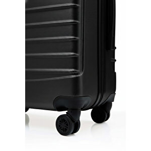 2'li Valiz Seti Orta Boy - Kabin Boy Siyah-siyah 1168-s