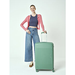 Benetton Büyük Boy %100 Polipropilen Valiz Yeşil 14bnt8001