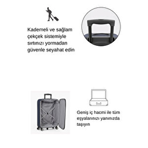 Louisiana Polo Battal Boy Kumaş Valiz Lacivert 2308