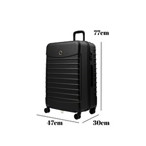 Büyük Boy Valiz 4x2 Teker Siyah-siyah 1168-s