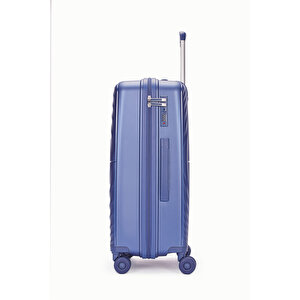 Benetton 2'li Set Orta Ve Kabin Boy %100 Polipropilen Valiz Mavi 14bnt8002