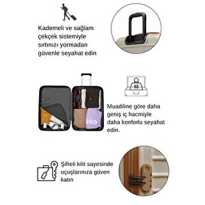 Büyük Boy Valiz 4x2 Teker Vizon-taba 1168