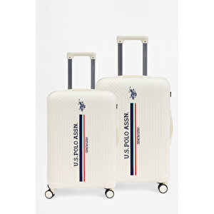 U.s. Polo Assn. Polipropilen Kırılmaz 2'li Valiz Seti Büyük Ve Orta Boy Beyaz 24074