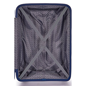 Benetton 2'li Set Büyük Ve Kabin Boy %100 Polipropilen Valiz Koyu Mavi 14bnt8001