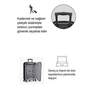 Louisiana Polo 3'lü Set Büyük Orta Ve Kabin Boy Kumaş Valiz Siyah 2308