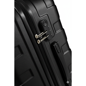 2'li Valiz Seti Büyük Boy - Kabin Boy Siyah-siyah 1167-s