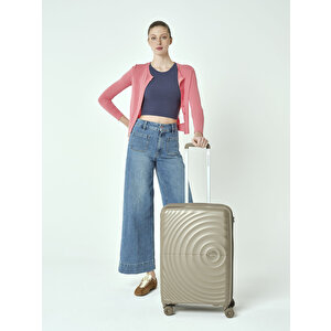 Benetton Orta Boy %100 Polipropilen Valiz Şampanya 14bnt8002