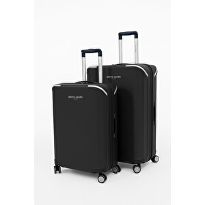 Büyük Ve Orta Boy 2'li Set %100 Polipropilen Valiz Siyah 04pc7090