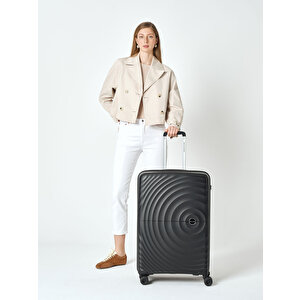 Benetton Büyük Boy %100 Polipropilen Valiz Siyah 14bnt8002