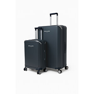 Büyük Ve Kabin Boy 2'li Set %100 Polipropilen Valiz Lacivert 04pc7090