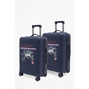 U.s. Polo Assn. Polipropilen Kırılmaz 2'li Valiz Seti Büyük Ve Orta Boy Lacivert 24053