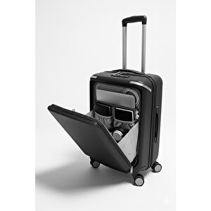 Pierre Cardin Büyük Ve Kabin Boy 2'li Set %100 Polipropilen Valiz Siyah 04pc7090