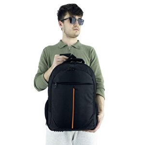 3 Bölmeli Sırt Çantası (laptop Bölmeli) Siyah-turuncu 5151