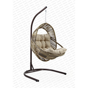 Nobel Tek Kişilik Bahçe Ve Balkon Salıncağı Açık Kahve