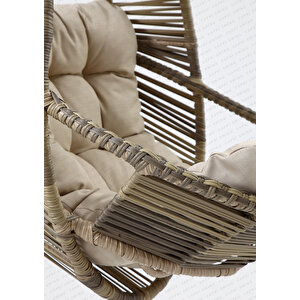 Nobel Tek Kişilik Bahçe Ve Balkon Salıncağı Açık Kahve