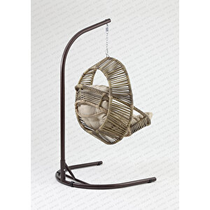 Nobel Tek Kişilik Bahçe Ve Balkon Salıncağı Açık Kahve