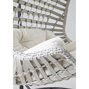 Cunda Çift Kişilik Bahçe Ve Balkon Salıncağı Beyaz