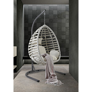 Gümbet Tek Kişilik Bahçe Ve Balkon Salıncağı Beyaz