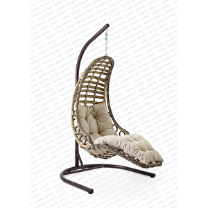 Bodrum Tek Kişilik Bahçe Ve Balkon Salıncağı Açık Kahverengi