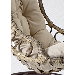 Bodrum Tek Kişilik Bahçe Ve Balkon Salıncağı Açık Kahverengi