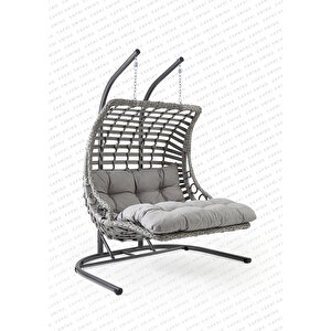 Bodrum Double Çift Kişilik Bahçe Ve Balkon Salıncağı Gri