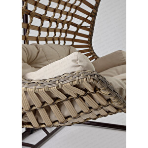 Cunda Çift Kişilik Bahçe Ve Balkon Salıncağı Açık Kahve