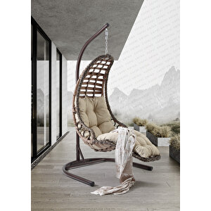 Bodrum Tek Kişilik Bahçe Ve Balkon Salıncağı Kahverengi