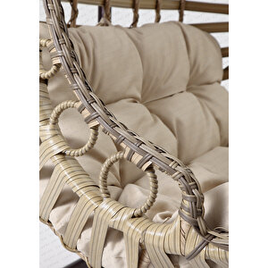 Bodrum Double Çift Kişilik Bahçe Ve Balkon Salıncağı Açık Kahverengi