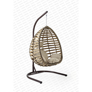 Gümbet Tek Kişilik Bahçe Ve Balkon Salıncağı Açık Kahverengi