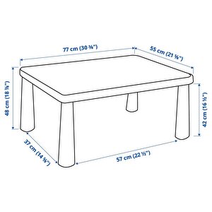 Ikea Mammut Çocuk Masası, Beyaz, 77x55 Cm