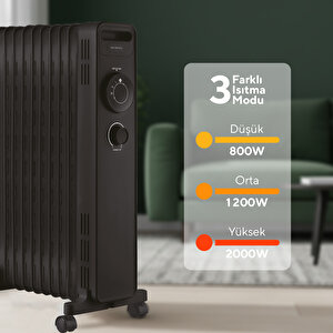 9 Dilim Siyah Radyatör Kum-1225s