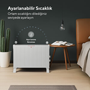 Beyaz Konvektör Konveksiyonel Isıtıcı 2500w Hc-2947