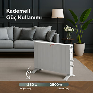 Beyaz Konvektör Konveksiyonel Isıtıcı 2500w Hc-2947