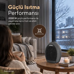 2000 W 3 Kademeli Sıcak-Soğuk Üflemeli Elektrikli Fanlı Isıtıcı Füme LX-6331