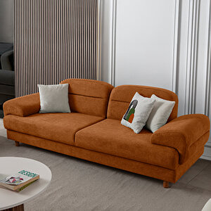 Eymense Lizbon Yataklı Sandıklı Koltuk Takımı 3+3+1 Turuncu