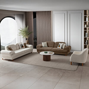 Lizbon Yataklı Sandıklı Koltuk Takımı 3+3+1 Kahverengi Kahverengi