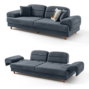 Eymense Lizbon Yataklı Sandıklı Koltuk Takımı 3+1 Mavi