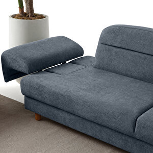 Eymense Lizbon Yataklı Sandıklı Üçlü Koltuk Mavi