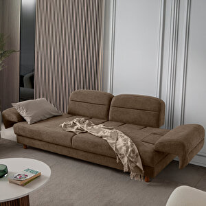 Eymense Lizbon Yataklı Sandıklı Koltuk Takımı 3+1 Kahverengi