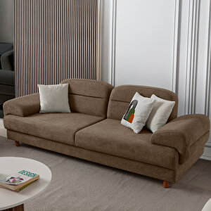 Eymense Lizbon Yataklı Sandıklı Koltuk Takımı 3+1 Kahverengi