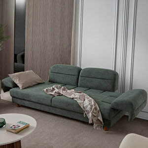 Eymense Lizbon Yataklı Sandıklı Koltuk Takımı 3+3+1 Yeşil