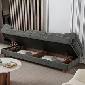 Lizbon Yataklı Sandıklı Üçlü Koltuk Antrasit Antrasit