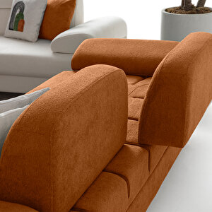 Eymense Lizbon Yataklı Sandıklı Üçlü Koltuk Turuncu