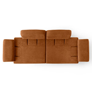 Eymense Lizbon Yataklı Sandıklı Üçlü Koltuk Turuncu