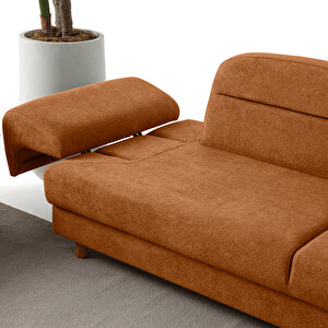 Eymense Lizbon Yataklı Sandıklı Üçlü Koltuk Turuncu